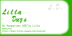 lilla duzs business card